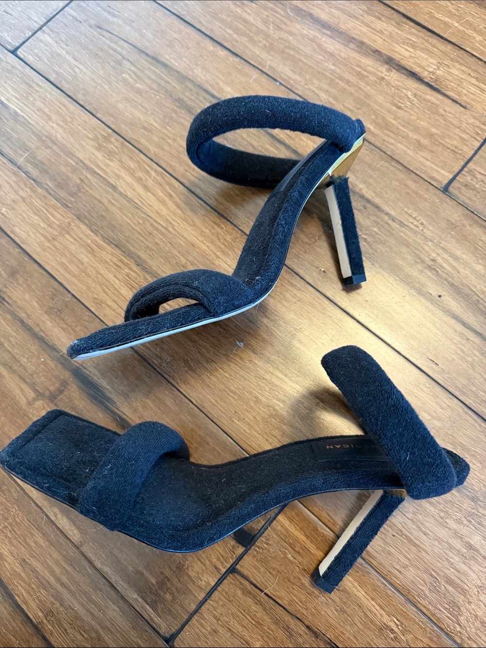 Good American Terry Slip On High Heel Sandals black size 10 - Picture 3 of 9